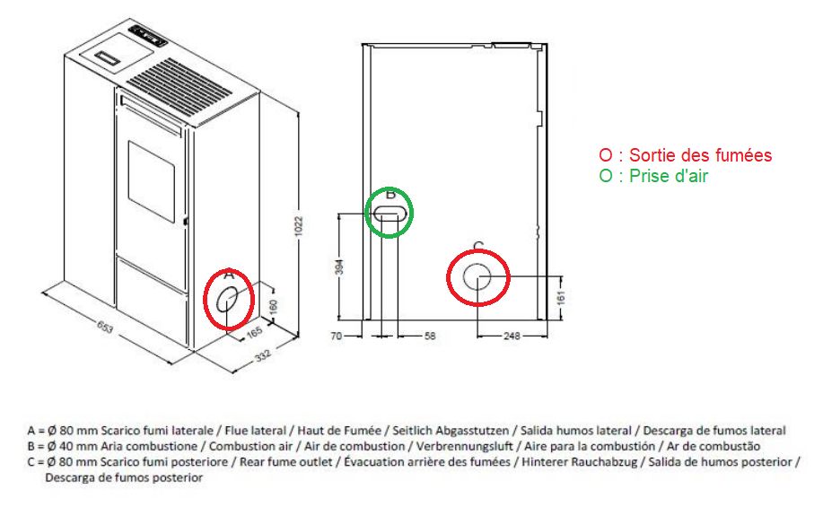 Poêle à granulés étanche slim - PUNTO FUOCO Olivia 9.9 kW