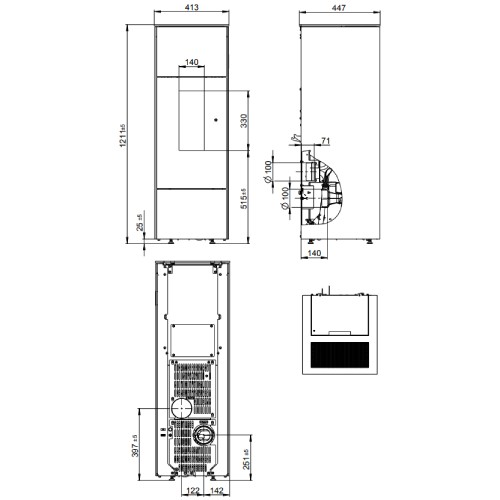 Poêle à granulés Wodtke Shogun air+ 6/8 kW