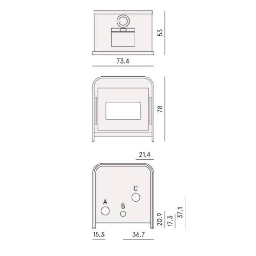 Poêle à granulés Cadel Frame 9 | 9,3 kW