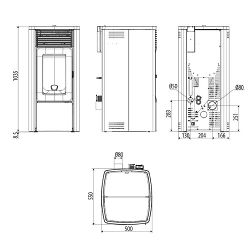 Poêle à granulés MCZ EGO Air 8 M3 8,1 kW