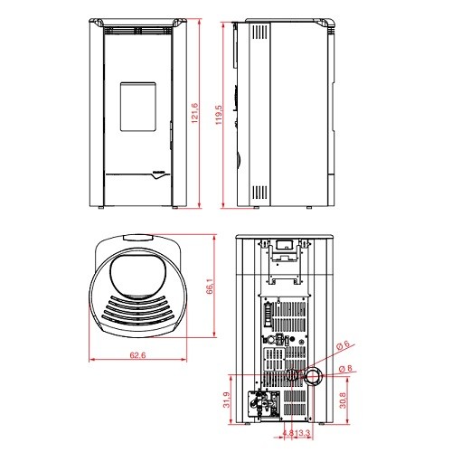 Poêle à granulés Palazzetti Ecofire Jackie Idro 20 N 19kW