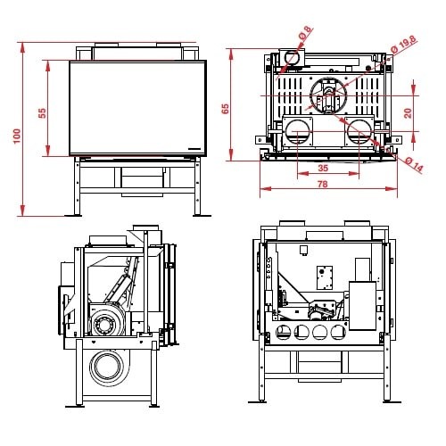Insert a granulés Palazzetti AC78 12,5kW