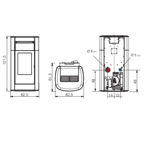 Poêle à granulés Edilkamin Vyda H 19 Evo 19,2 kW Hydro