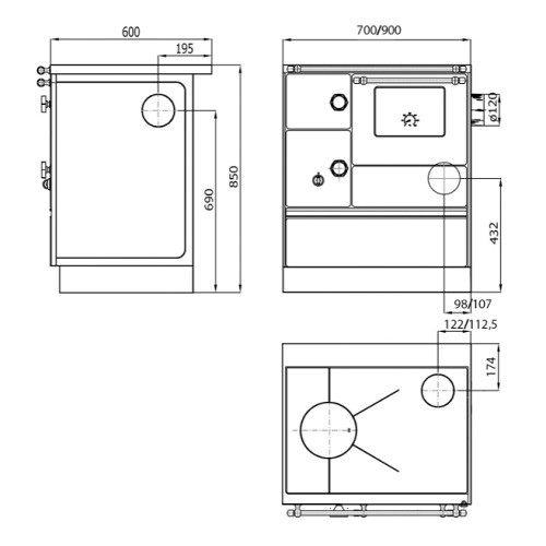 Cuisinière à bois Westminster poêle à combustible solide K 176 A/90 | 5 kW