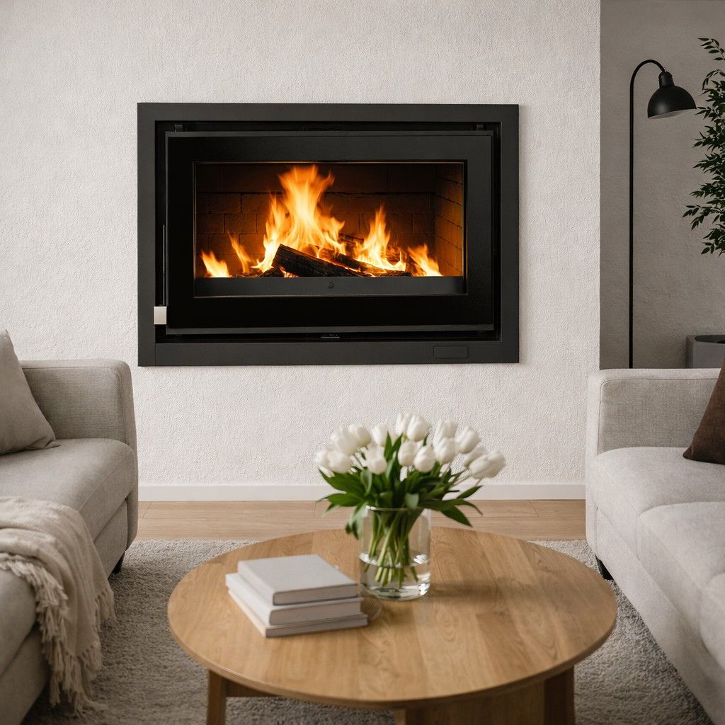 Insert à bois ventilé - FIREMATIC Waco fonte sérigraphié 12.6 kW