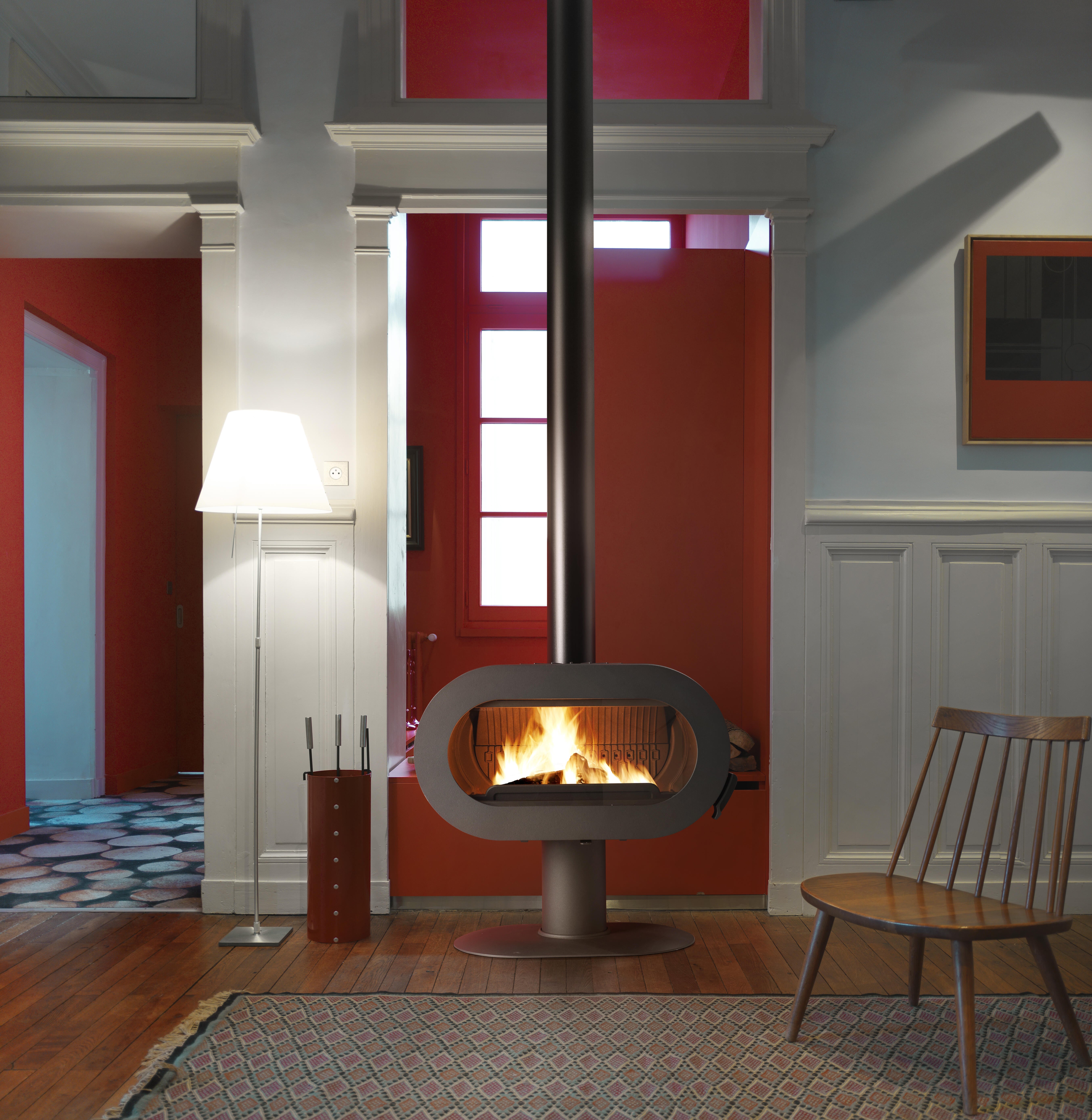 Poêle à bois INVICTA Fifty sur pied anthracite, 10 kW