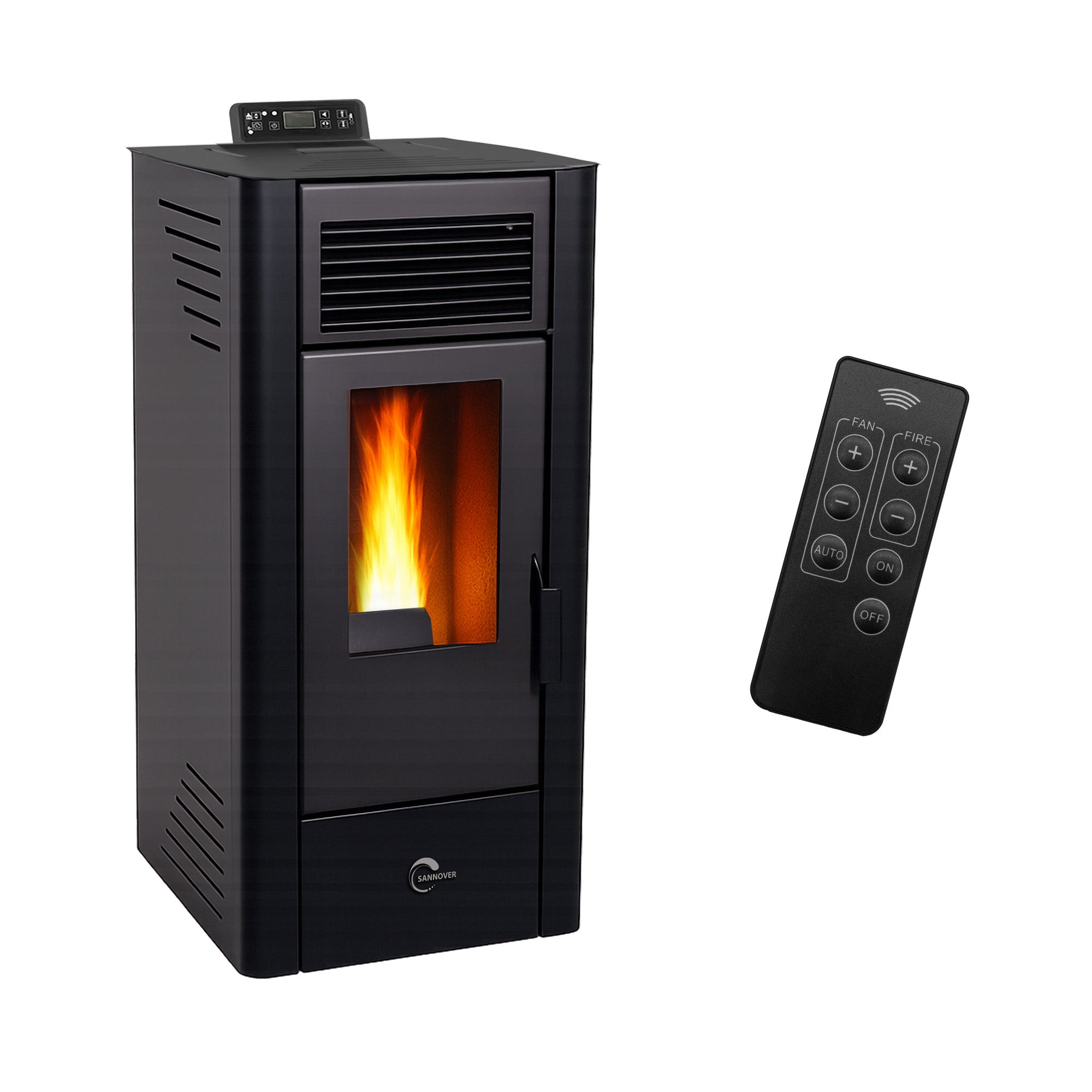 Poêle à granulés air Anita 11,6 kW Noir Sannover