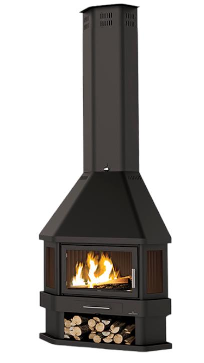 Cheminée à bois d'angle - BRONPI Lorca - R 14 kW