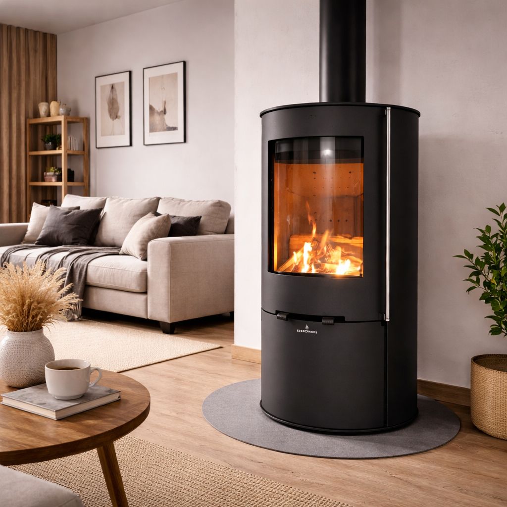 Poêle à bois rond raccordable - BRONPI Dover 9.4 kW